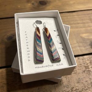 Handcrafted Featherwood Earrings